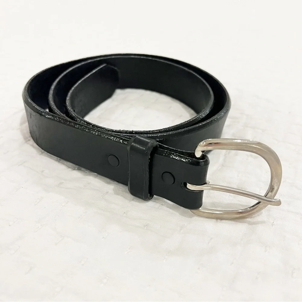 Silver Creek Collection Belt Mens 36 Black Genuine Leather Basic Made in USA
